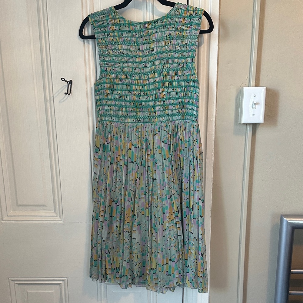 Anna Sui Colorful Smocked Sleeveless Dress - Picture 5 of 7